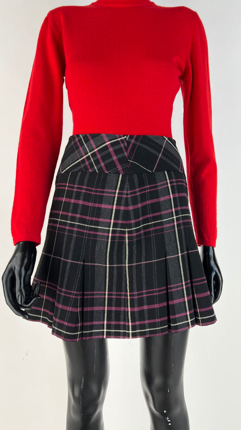 Mini gonna tartan a pieghe