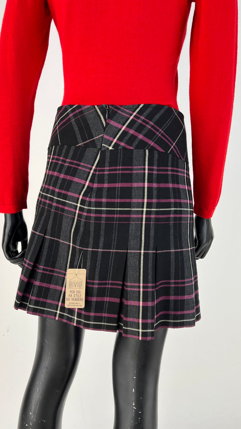 Mini gonna tartan a pieghe