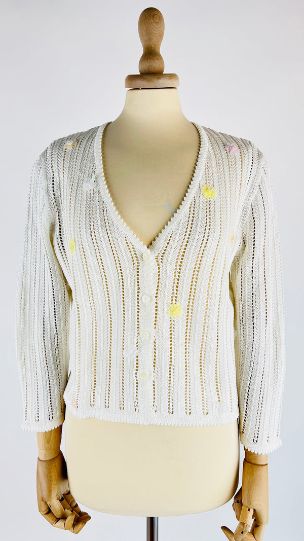 Cardigan fiori applicati