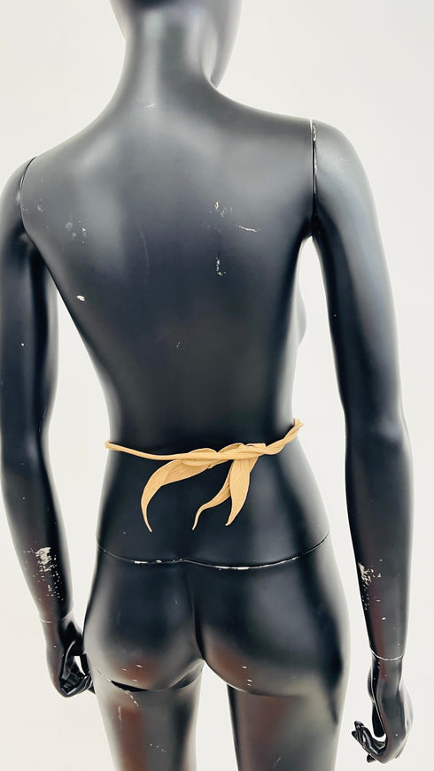 Cintura floreale in pelle