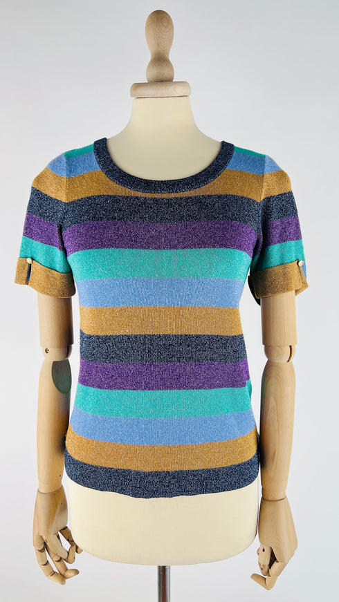 T-shirt a righe lurex