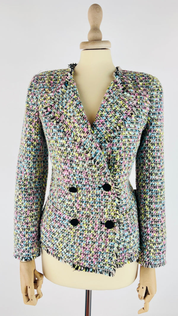 Blazer sfrangiato multicolor