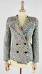 Blazer sfrangiato multicolor