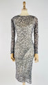 Abito midi in mesh animalier