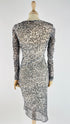 Abito midi in mesh animalier