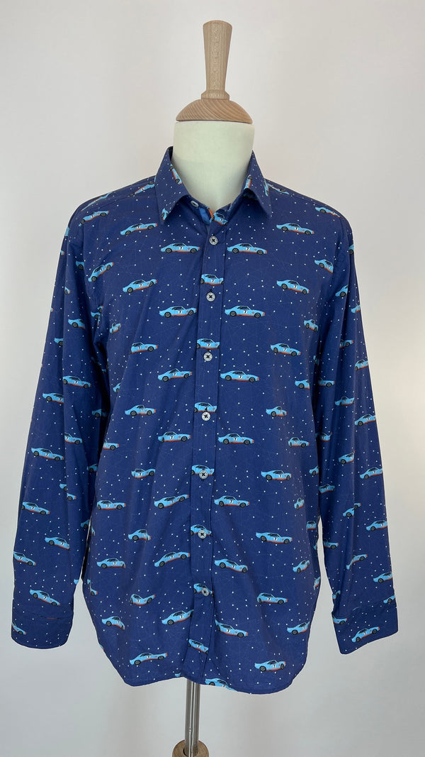 Grandprix Originals camicia stampata con macchine e stelle taglia XL